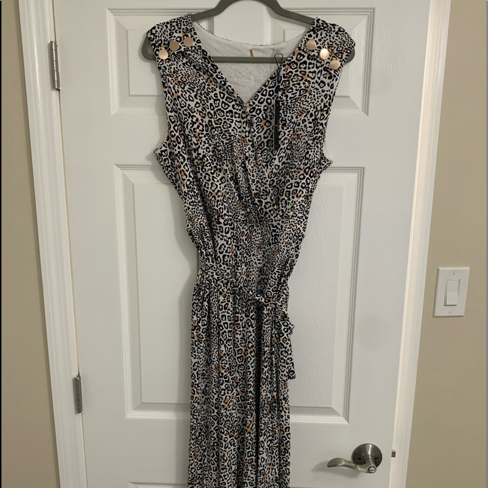 Tahari Leopard Jumpsuit